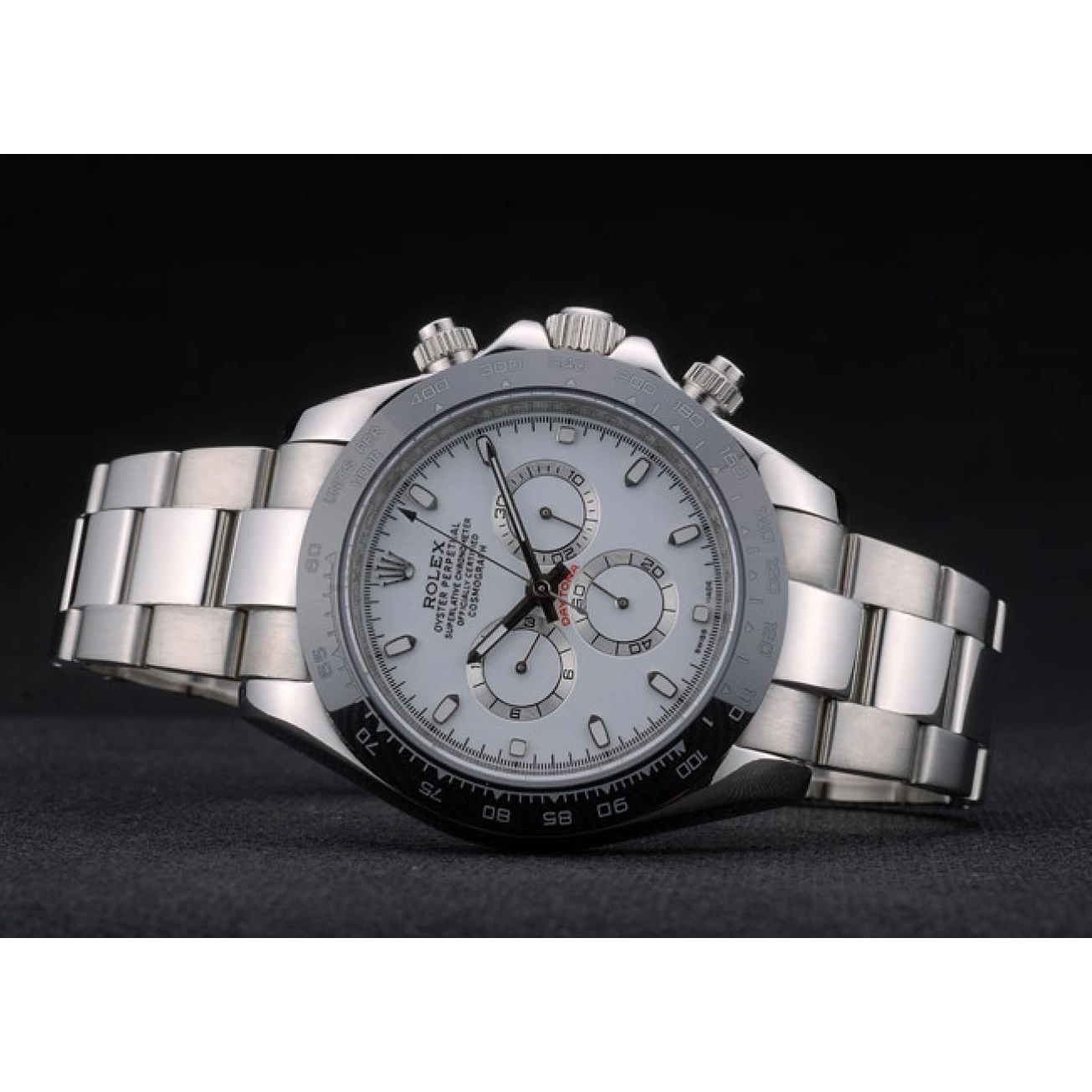 Aaa replica watch Tachymeter Strap Black Ceramic Dial Steep White Stainless 80249 Rolex Daytona 0817